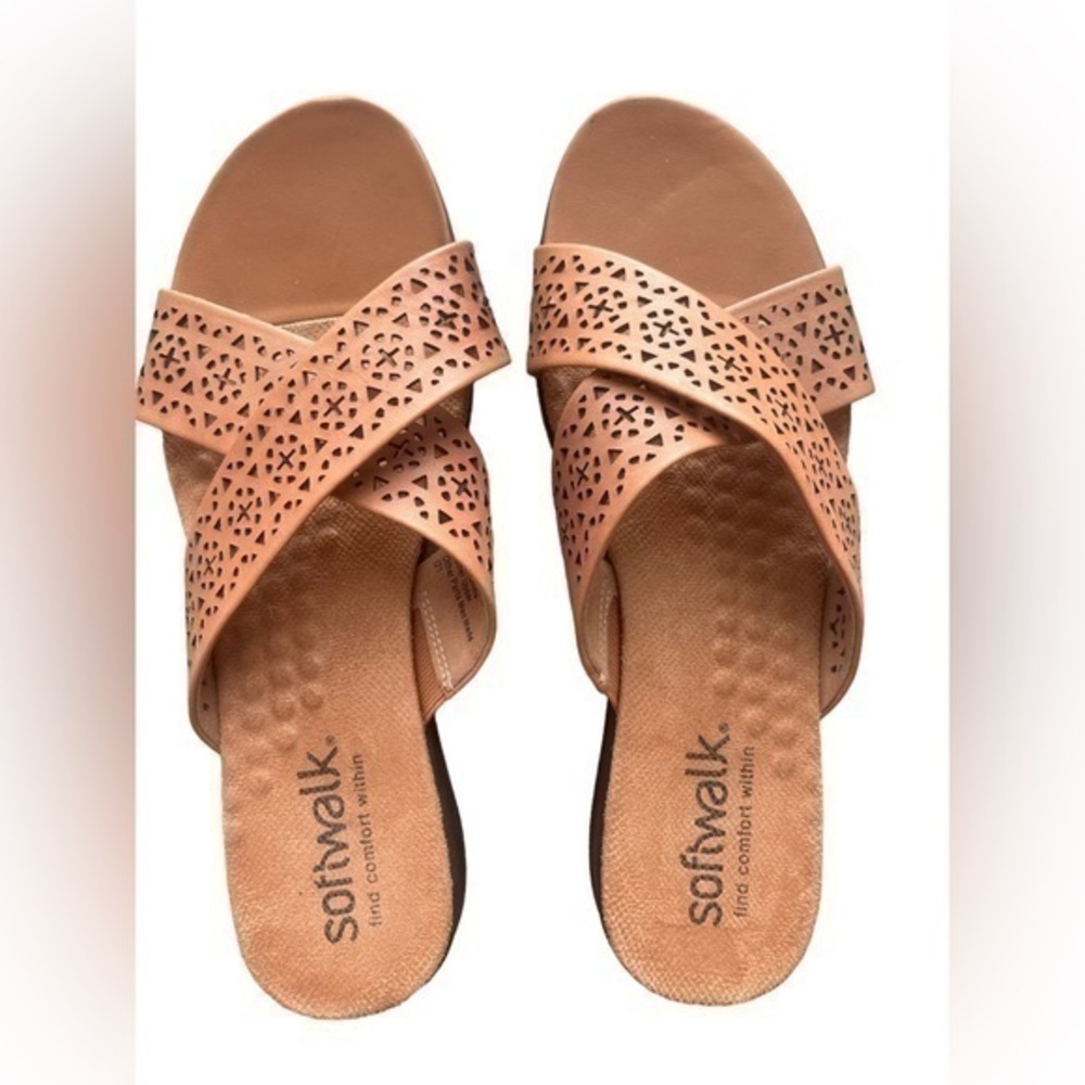 SoftWalk Tillman Sandal Tan Soft Nappa Leather Size 9.5